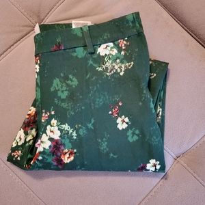 H&M Hunter Green Floral Pants
